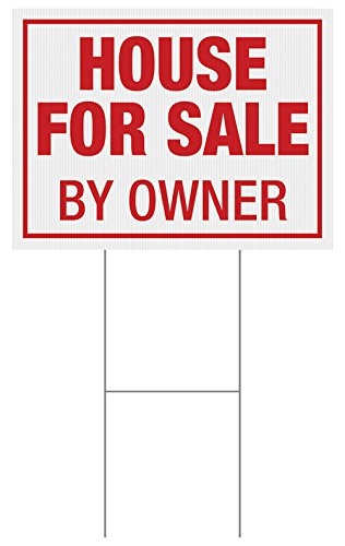 Custom Product Solutions 18 x 24 Inches Full Color Yard Sign, House For Sale by Owner, Red (ZYS02IAL)